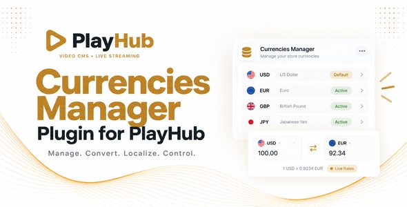 Currencies Manager - Plugin for PlayHub product preview