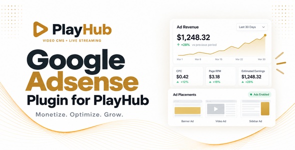 Google AdSense - Plugin for PlayHub interface preview