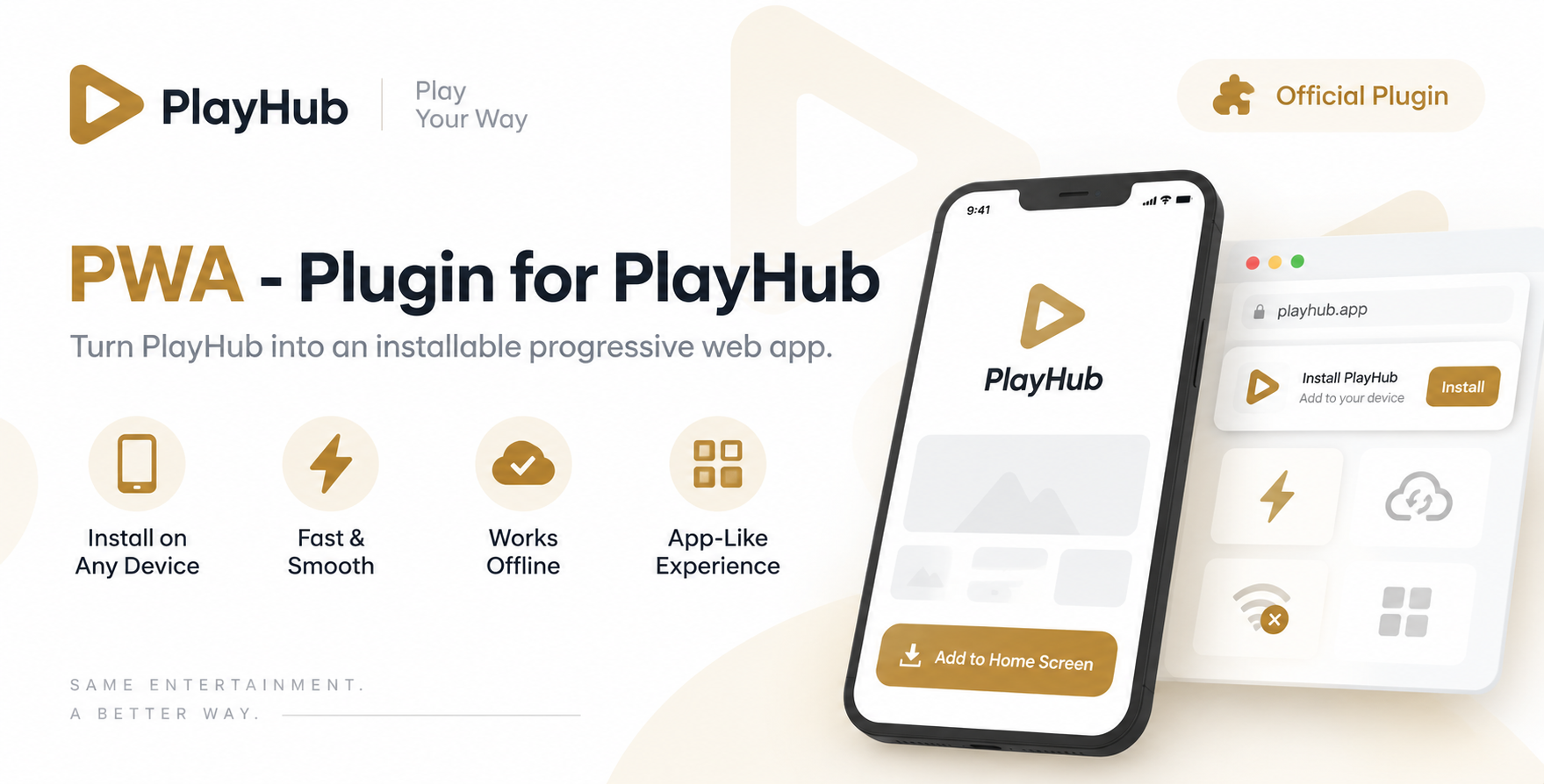 PWA – Plugin For PlayHub interface preview